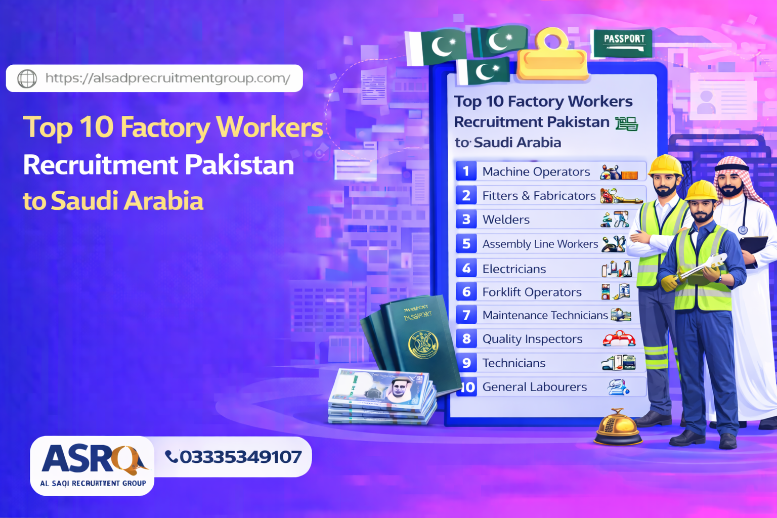 Top 10 Factory Workers Recruitment Pakistan to Saudi Arabia