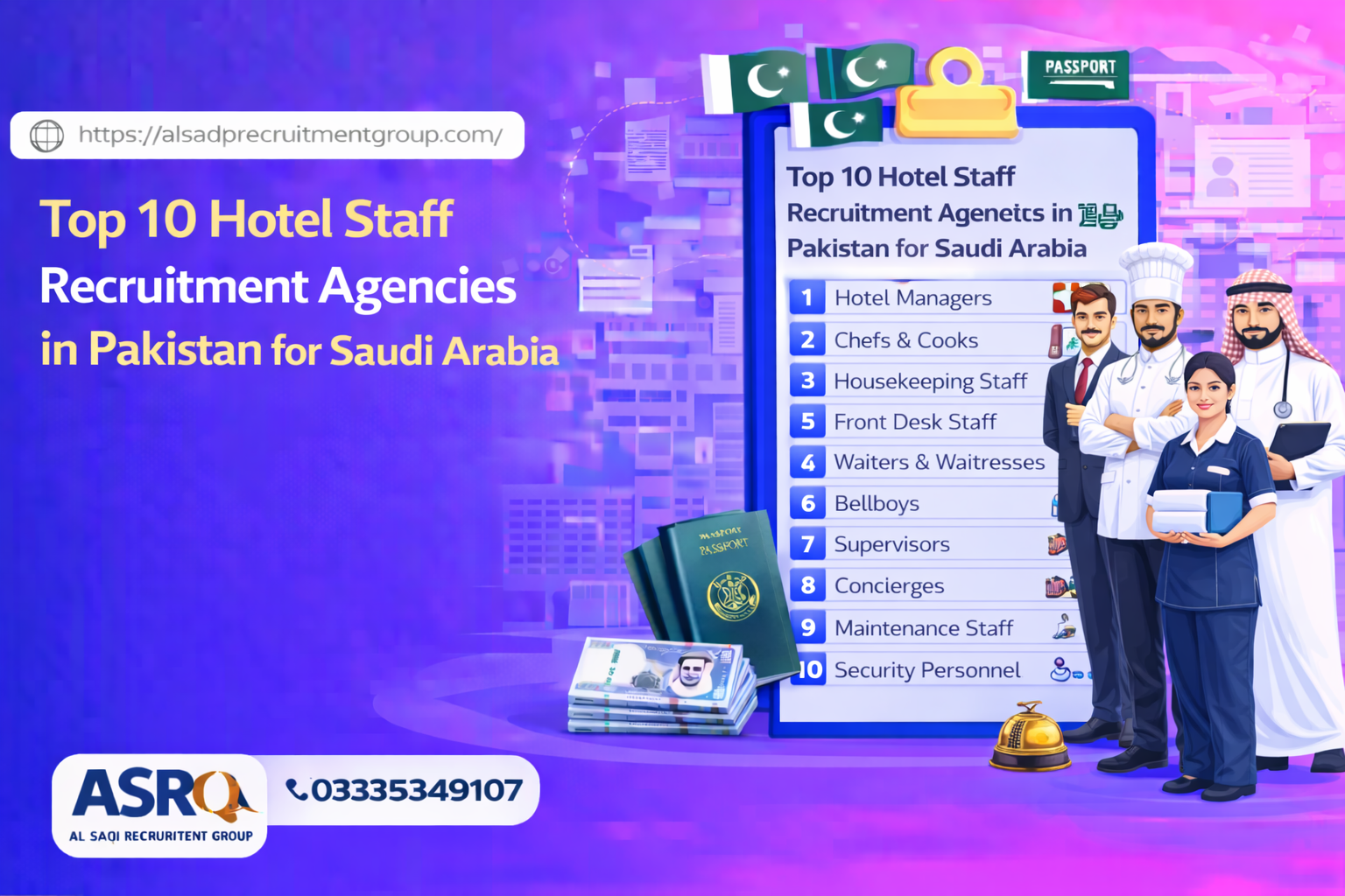 Top 10 Hotel Staff Recruitment Agencies in Pakistan for Saudi Arabia
