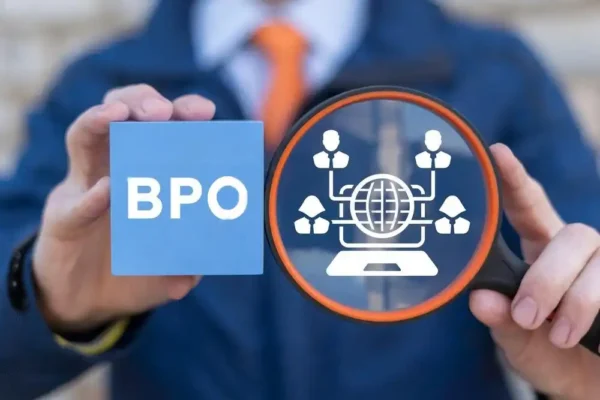 Global Business Process Outsourcing (BPO) services illustration showing digital business solutions, outsourcing support, and professional workforce management by Al Saqib Recruitment Group