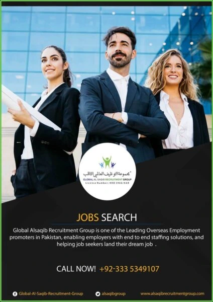 Professionals representing overseas job opportunities through AL Saqib Recruitment Group in Pakistan